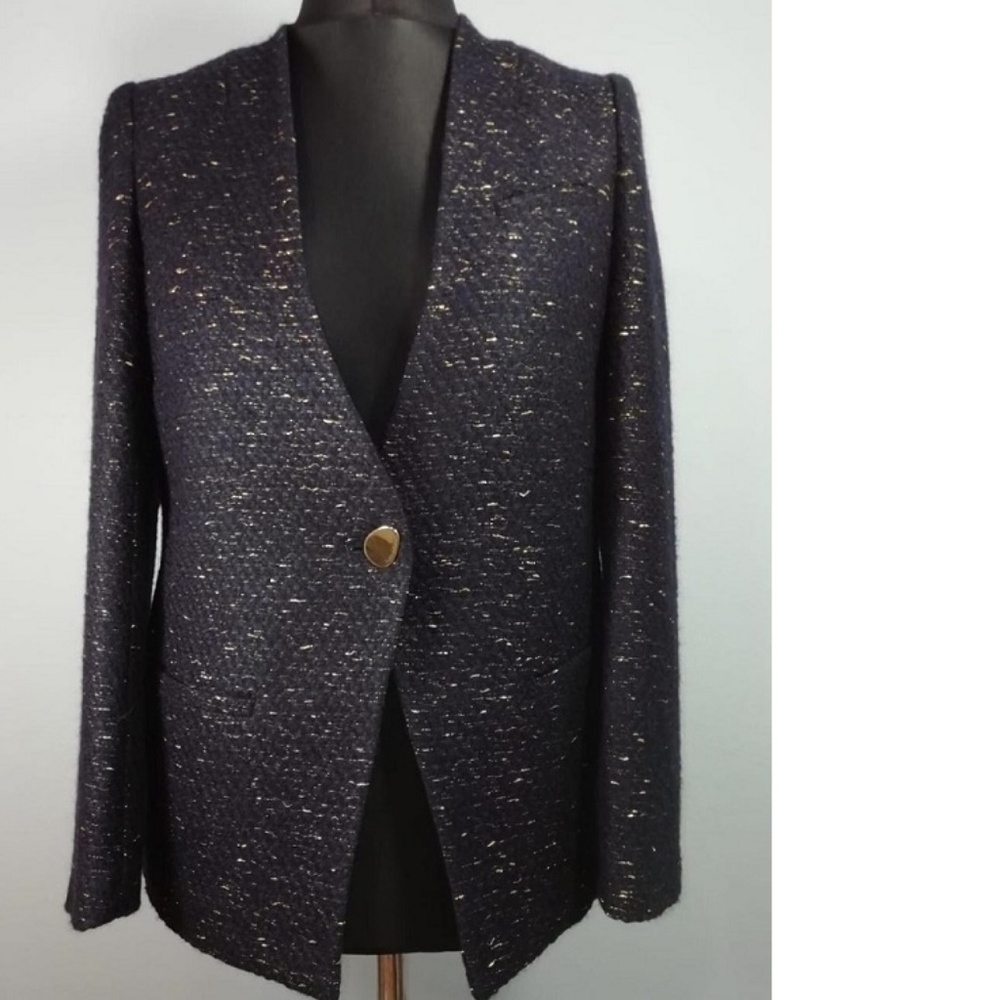 New Pedro del Hierro dark blue wool jacket size L